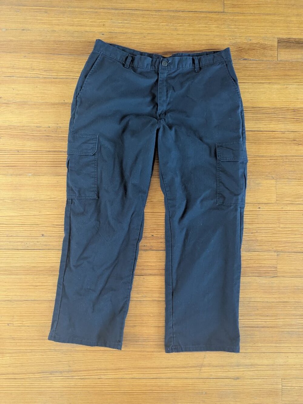 Genuine Dickies Mens Black Cargo Work Pants Utility Relaxed Fit 30 Inseam